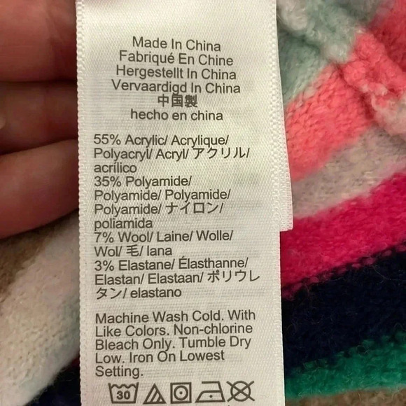 J Crew Wool Blend Long Sleeve Striped Crewneck Sweater Size Small - Picture 7 of 7